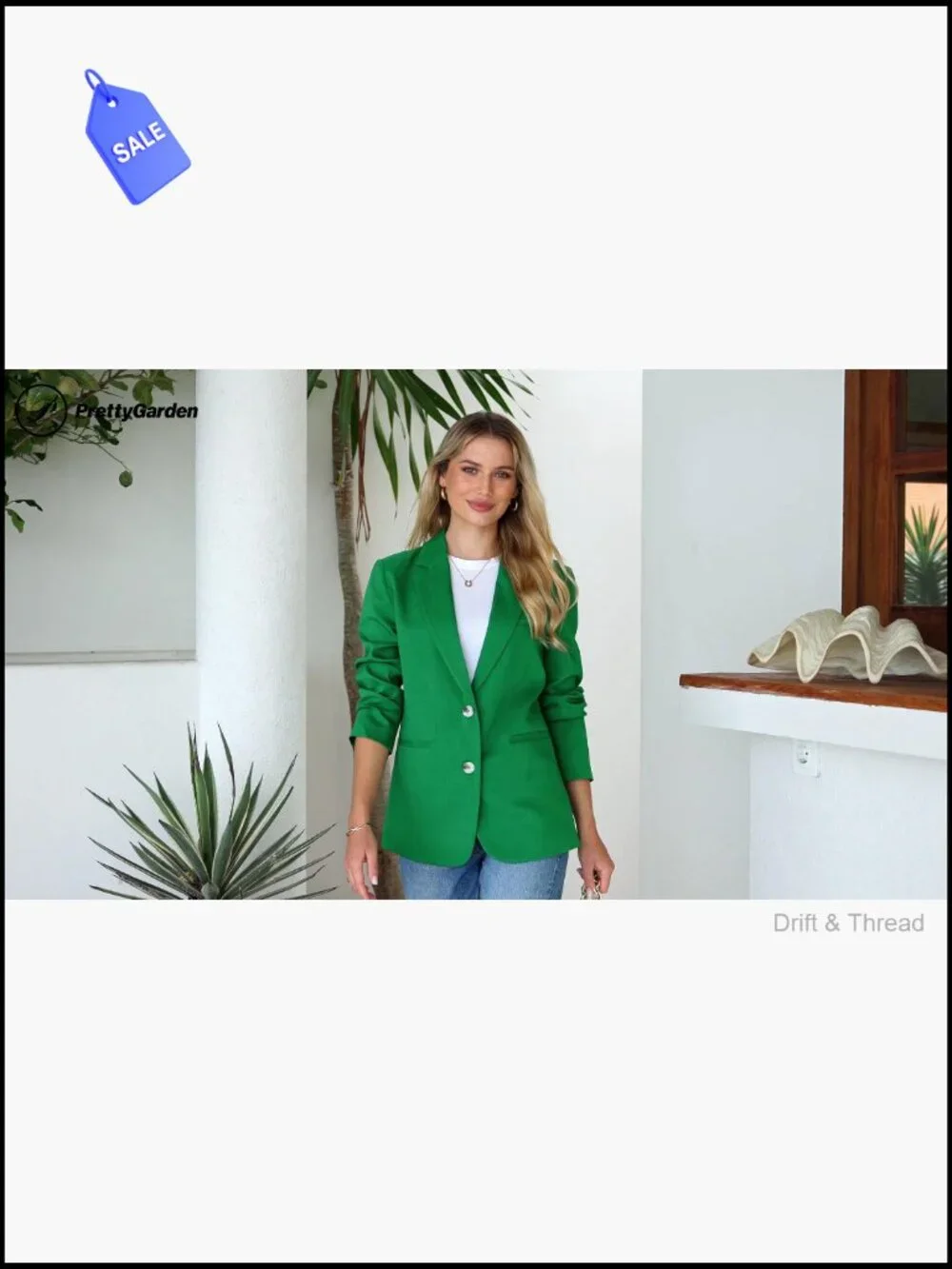 Business Casual Blazer Long Sleeve Notch Lapel Open Front Pockets - Picture 7 of 7